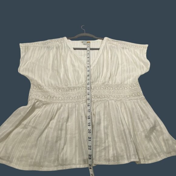 Sundance Womens Ivory Lace Button-Front crochet gauzy Blouse Size L light cool - Picture 10 of 10